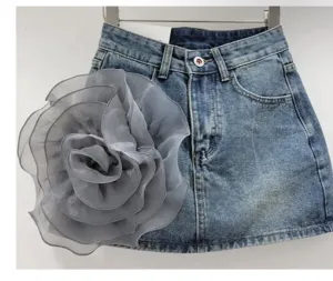 Rose Denim Skirt