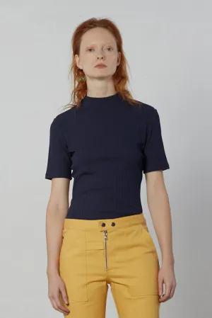Short Sleeve Mockneck - Midnight