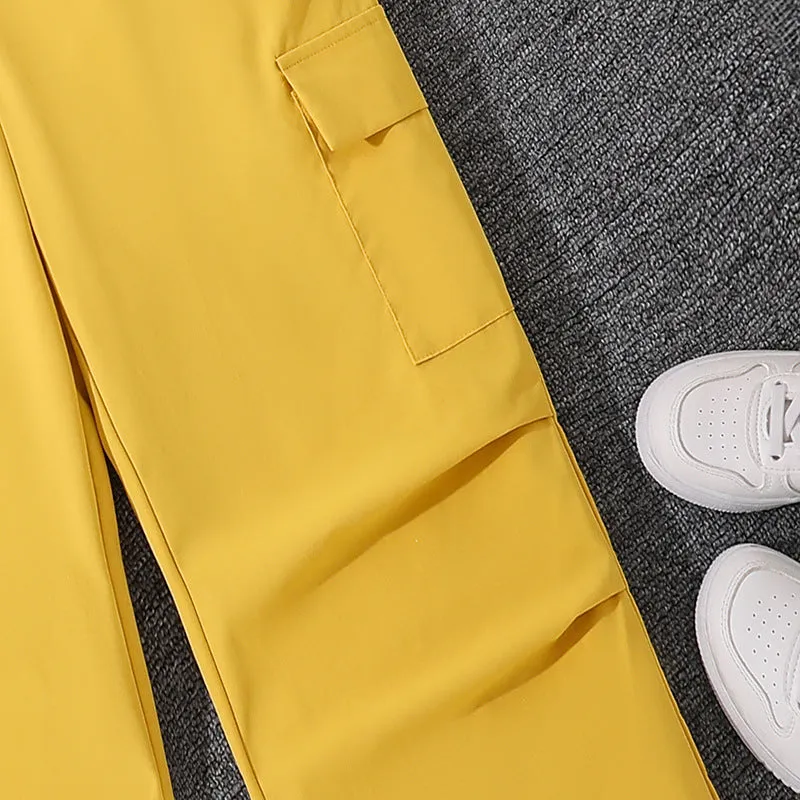 Short slim letter short-sleeved Y2K T-shirt casual wide-leg pants two-piece suit FD