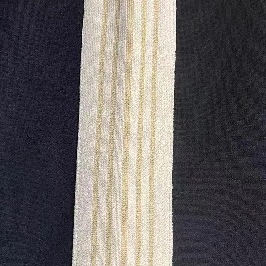 Side Apricot Striped Slim Pants