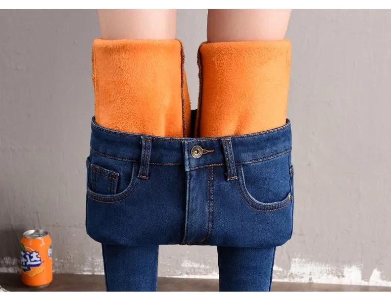 Skinny High Waist Denim Pants with Pencil Cut and Full Length