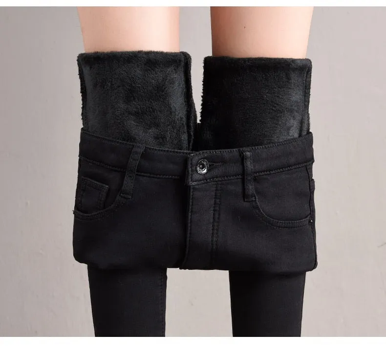 Skinny High Waist Denim Pants with Pencil Cut and Full Length