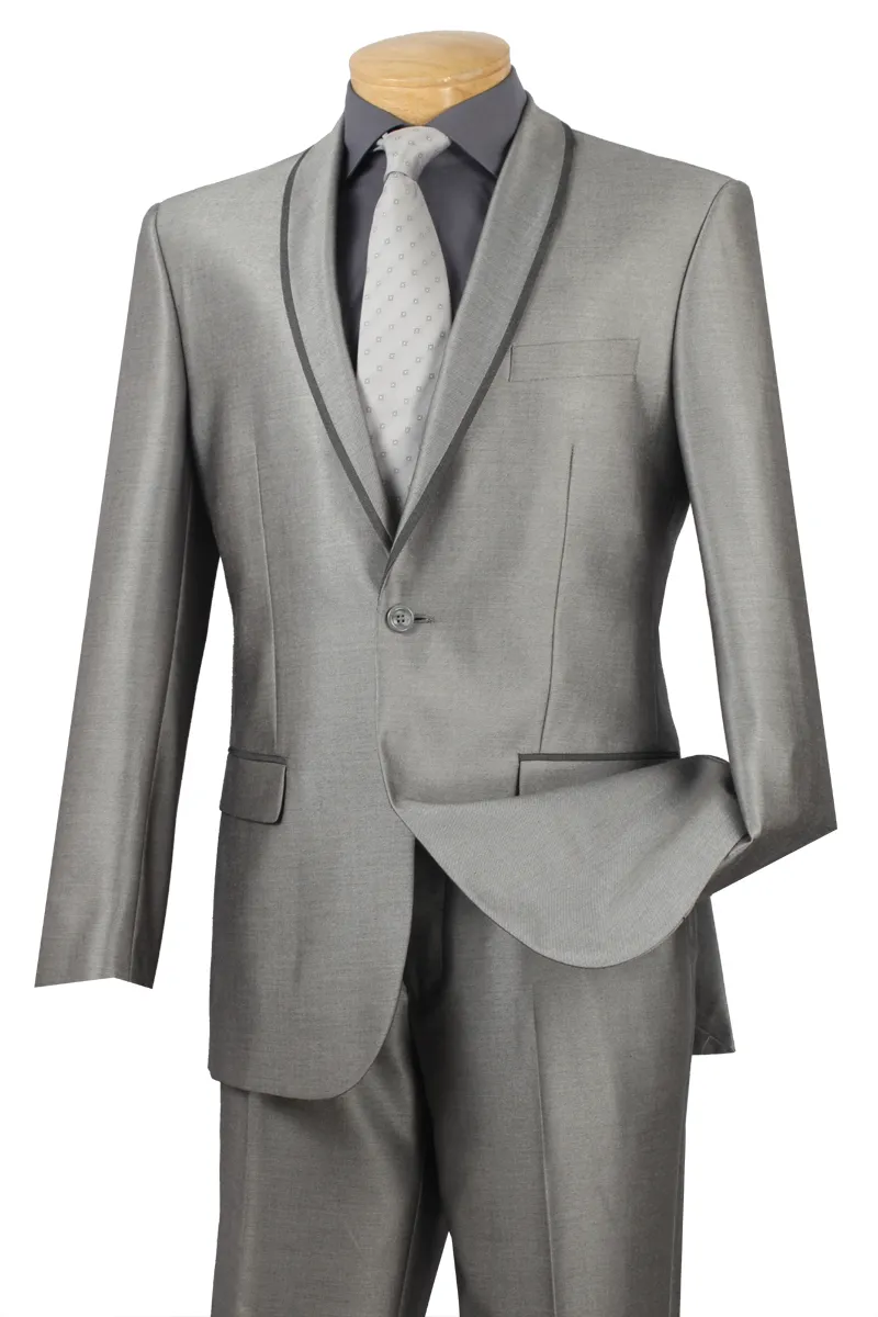 Slim Fit 2 Piece Tuxedo Shawl Lapel (Gray) SSH-1