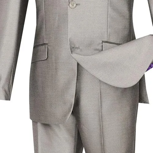 Slim Fit Shiny Sharkskin 2 Piece Suit (Gray) S2PS-1