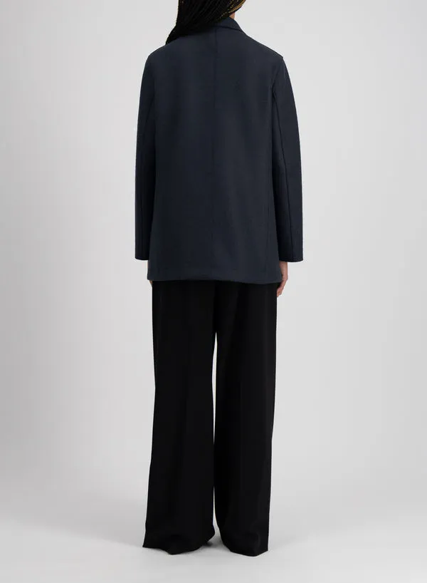 Slouchy Peacoat Pressed Wool