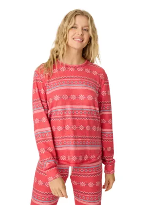 SNOWFLAKE KISSES PAJAMA TOP