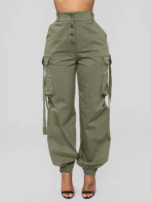 Solid Cargo Pants