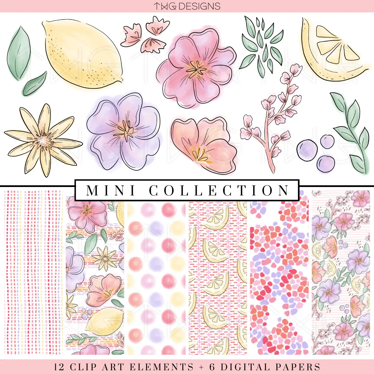 Sorbet Clipart   Pattern Bundle