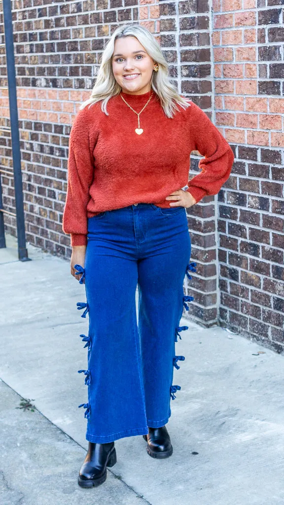 Southern Shirt Feather Knit Mockneck Sweater - Sugar Swizzle