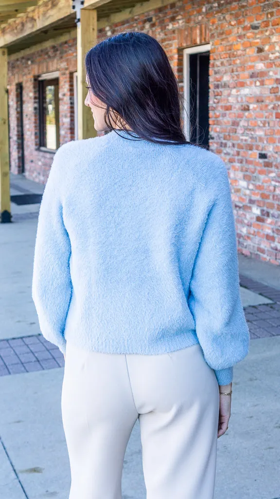 Southern Shirt Feather Knit Mockneck Sweater - Sugar Swizzle