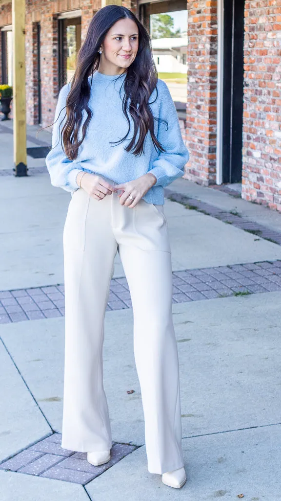 Southern Shirt Feather Knit Mockneck Sweater - Sugar Swizzle