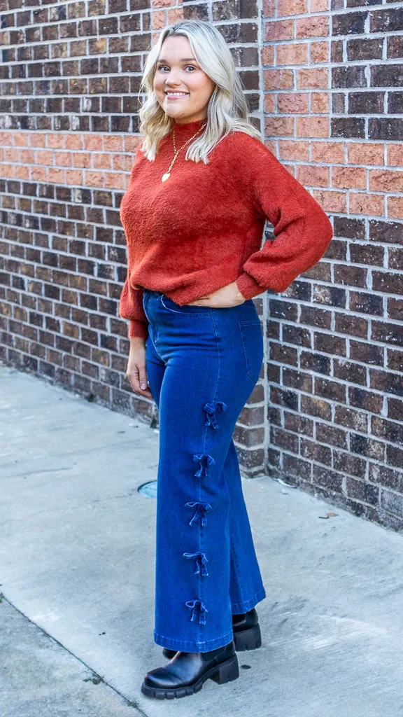 Southern Shirt Feather Knit Mockneck Sweater - Sugar Swizzle
