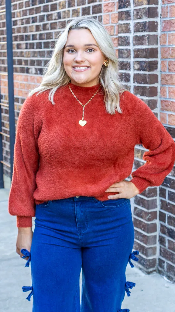 Southern Shirt Feather Knit Mockneck Sweater - Sugar Swizzle
