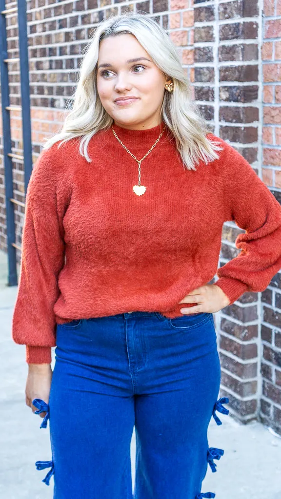 Southern Shirt Feather Knit Mockneck Sweater - Sugar Swizzle