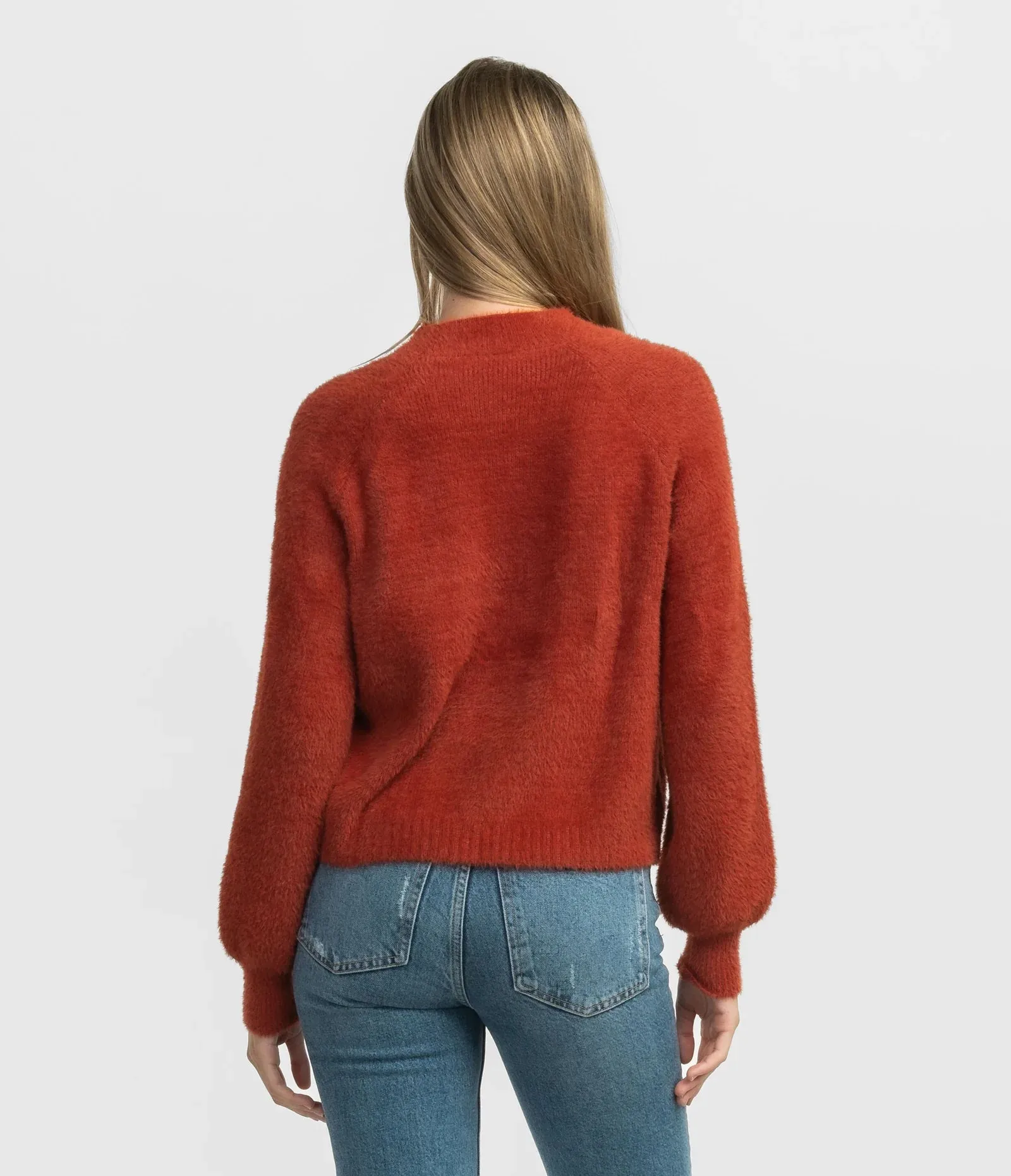 Southern Shirt Feather Knit Mockneck Sweater - Sugar Swizzle