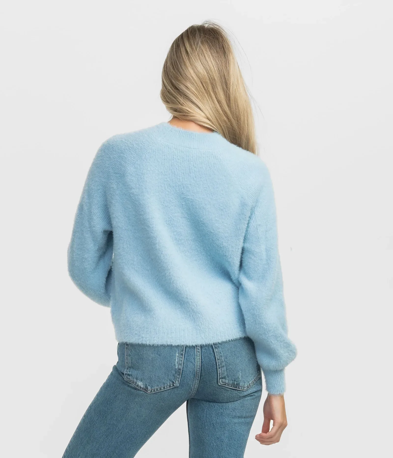 Southern Shirt Feather Knit Mockneck Sweater - Sugar Swizzle