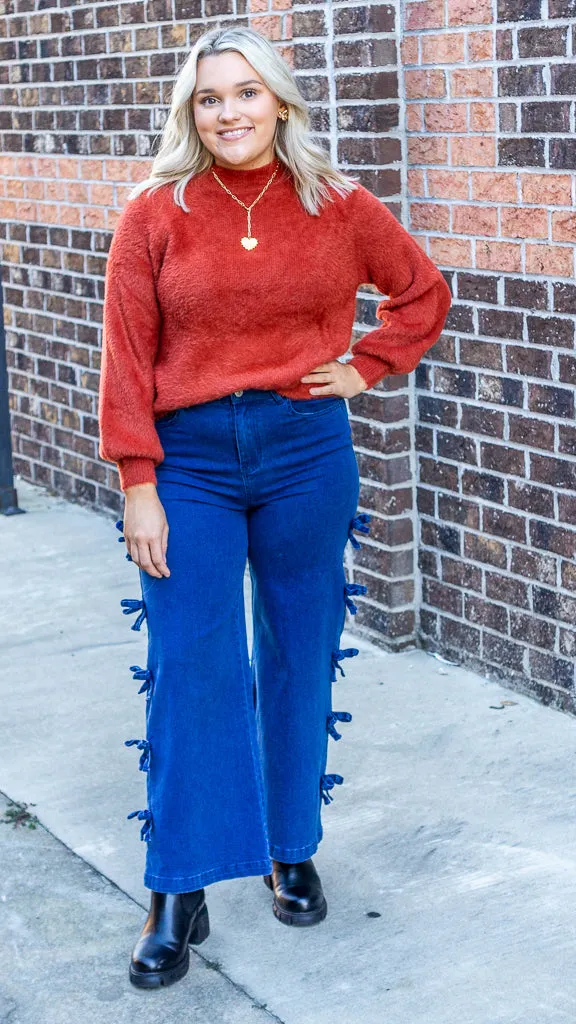 Southern Shirt Feather Knit Mockneck Sweater - Sugar Swizzle