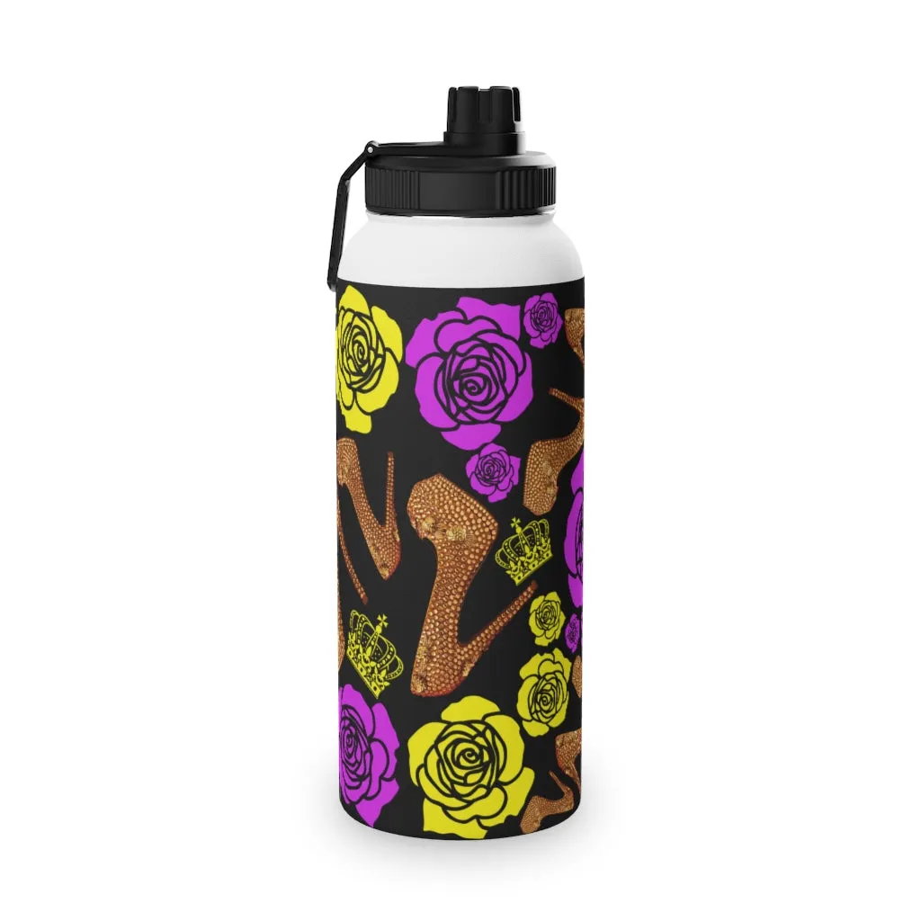 Stainless Steel Water Bottle, Sports Lid 'Purple Gold'