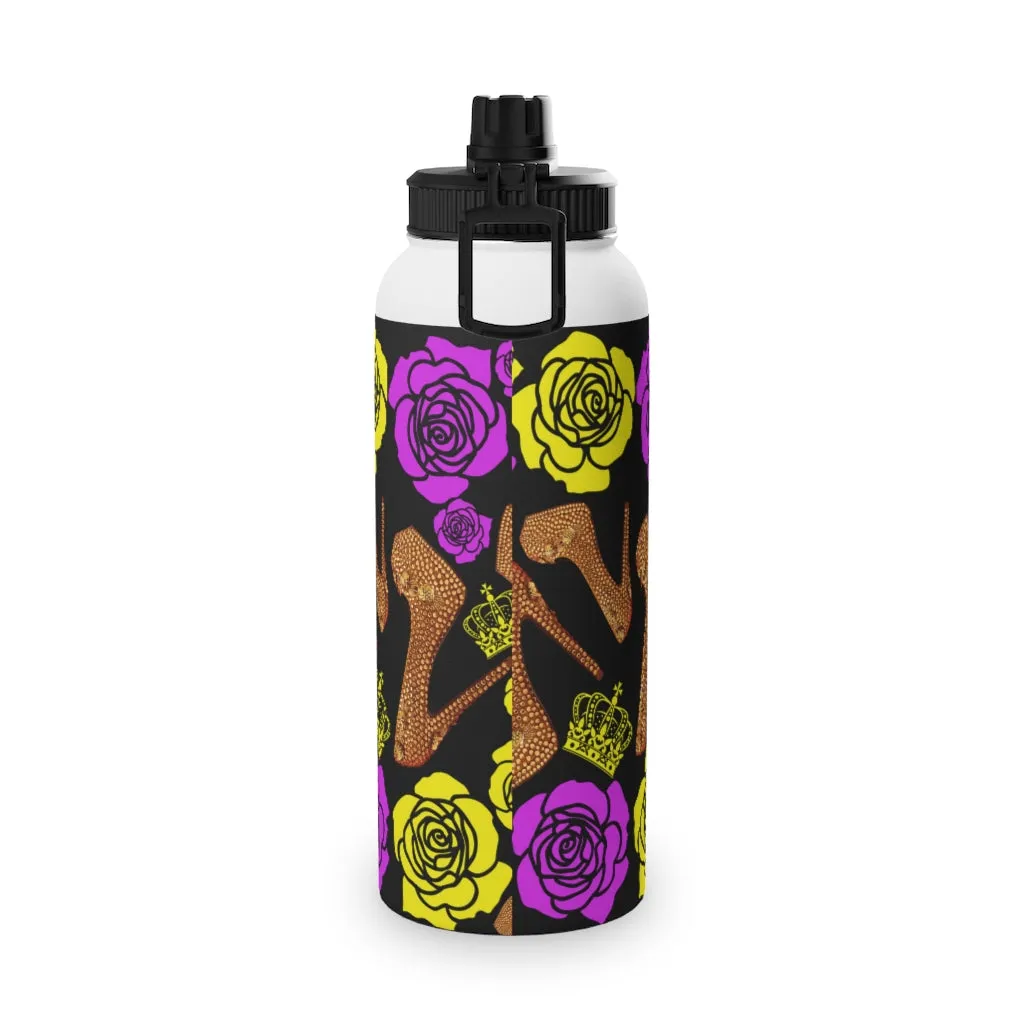 Stainless Steel Water Bottle, Sports Lid 'Purple Gold'
