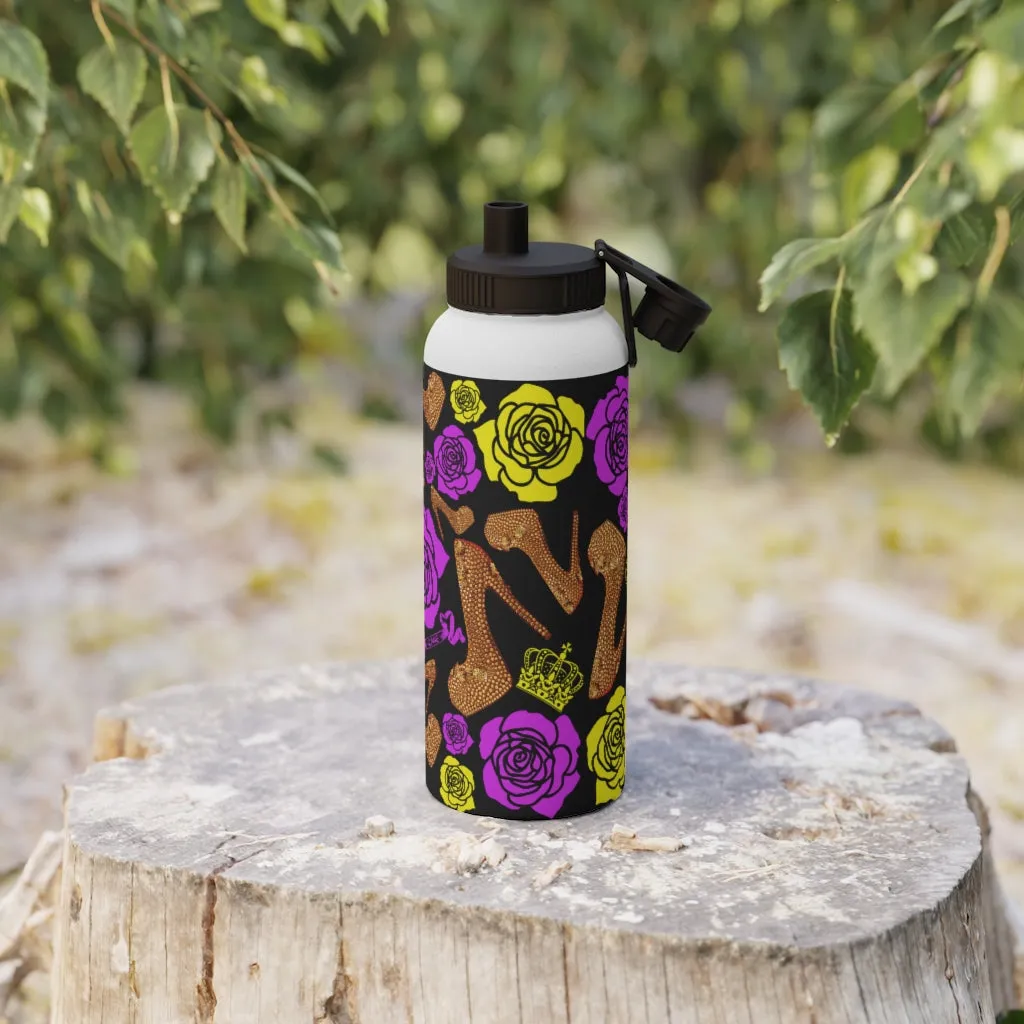 Stainless Steel Water Bottle, Sports Lid 'Purple Gold'