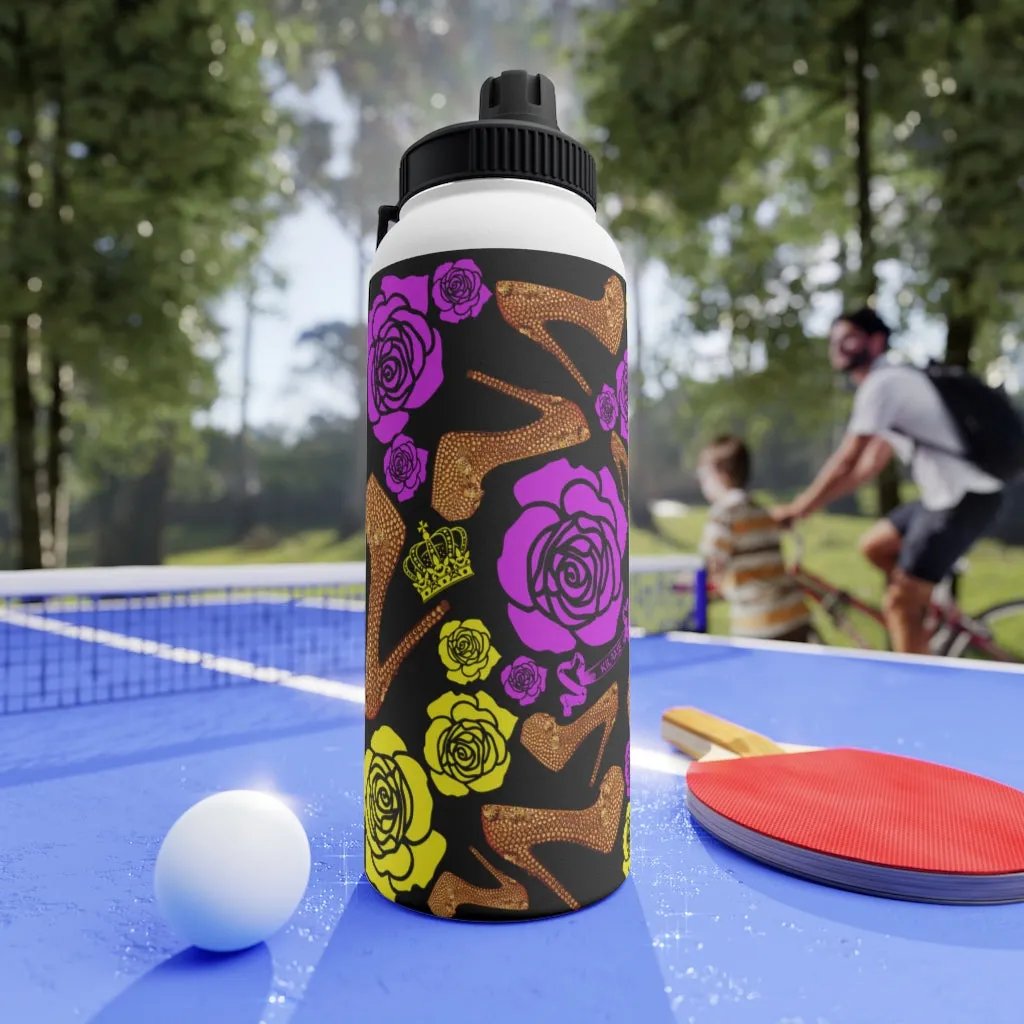 Stainless Steel Water Bottle, Sports Lid 'Purple Gold'
