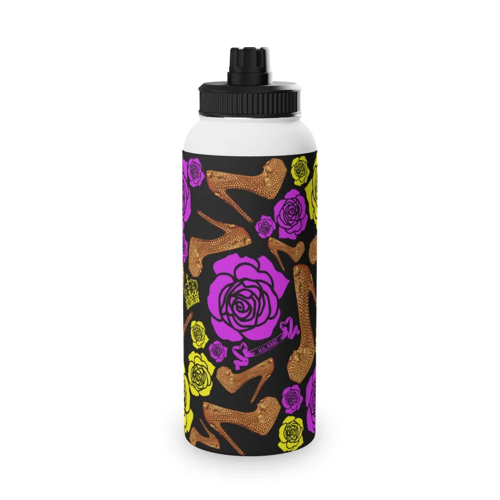 Stainless Steel Water Bottle, Sports Lid 'Purple Gold'