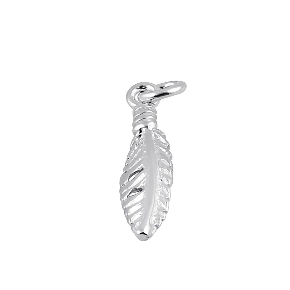 Sterling Silver Trendy Feather Pendant