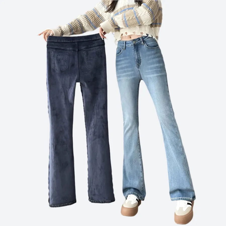 Stretchy High-Waist Flare Pants