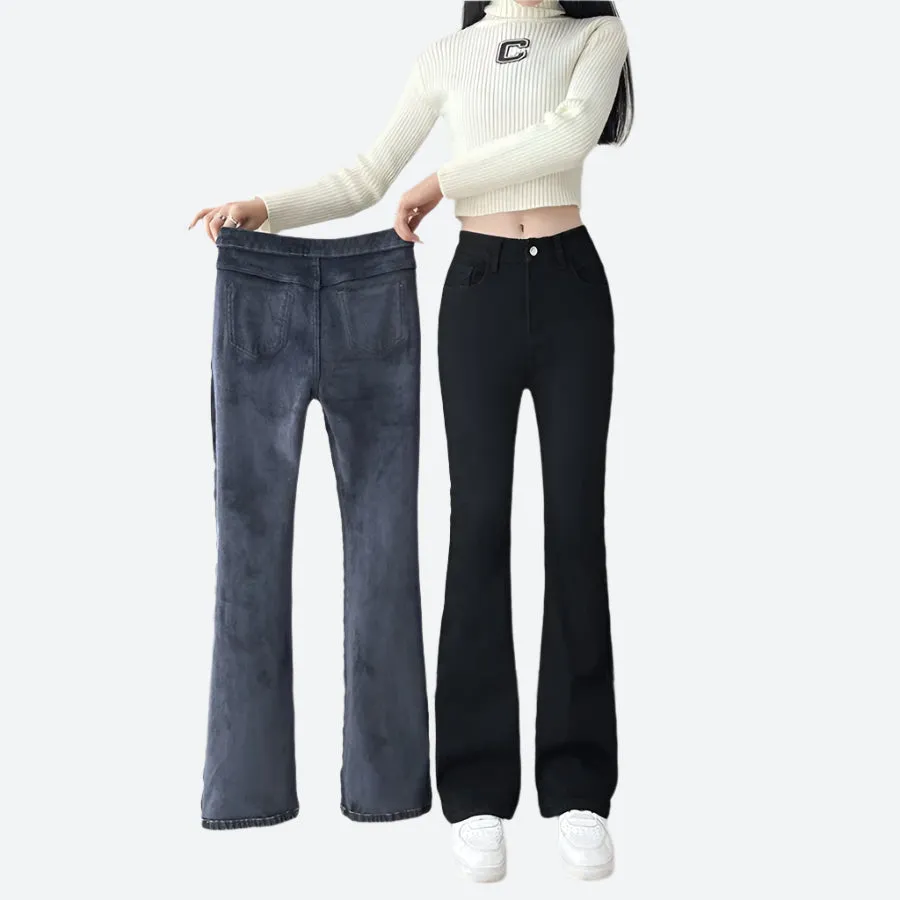 Stretchy High-Waist Flare Pants