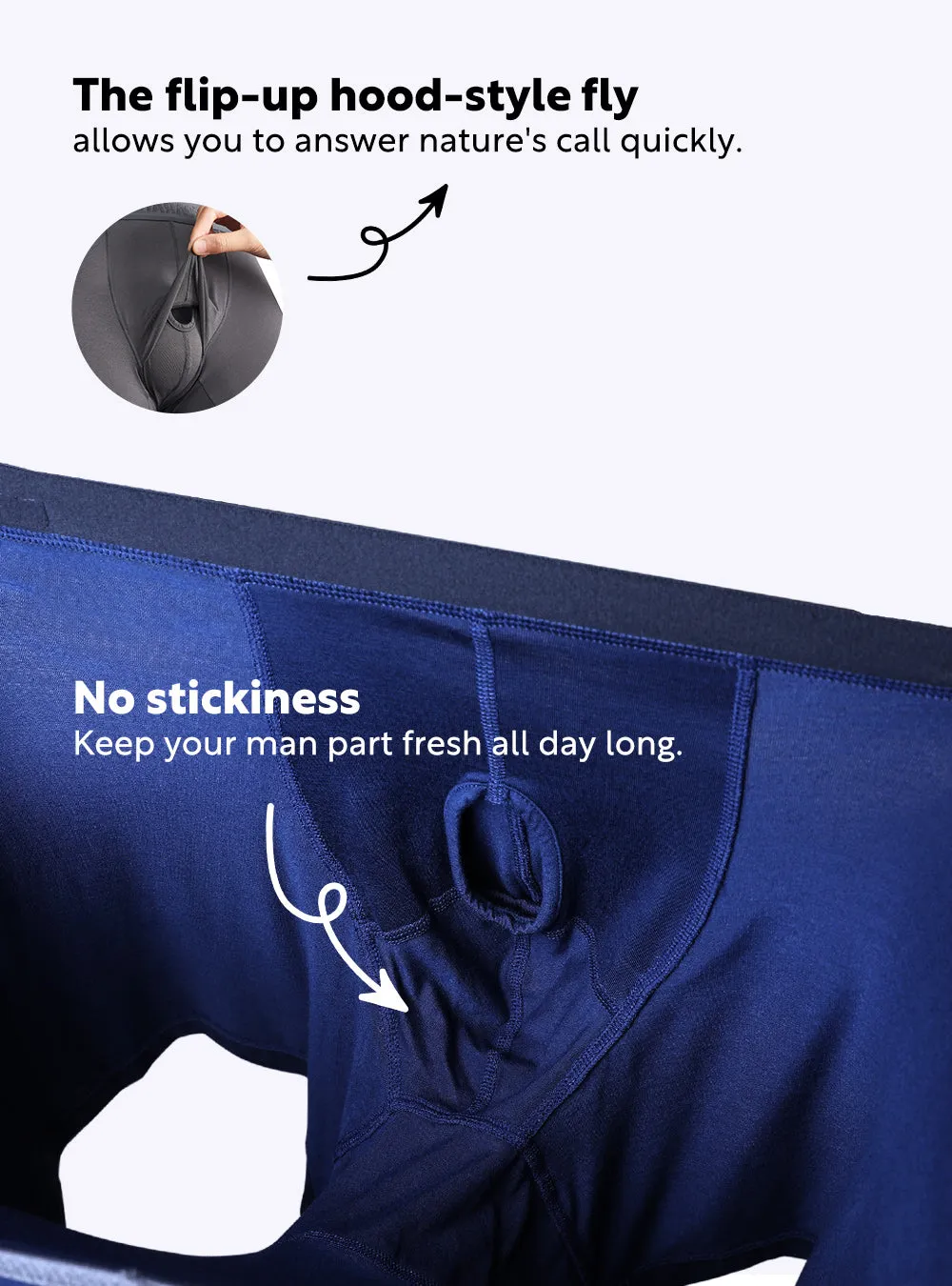 Stylish Classic Bamboo Rayon Trunks 3 Pack