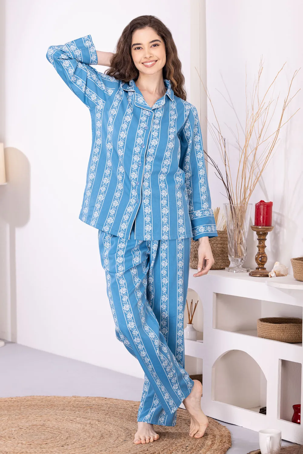 Summer classic Collar Night Suit