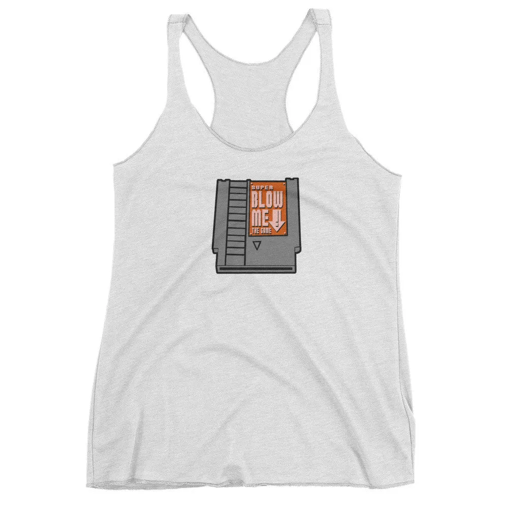 Super Blow Me Game Cartridge Racerback Tank Top