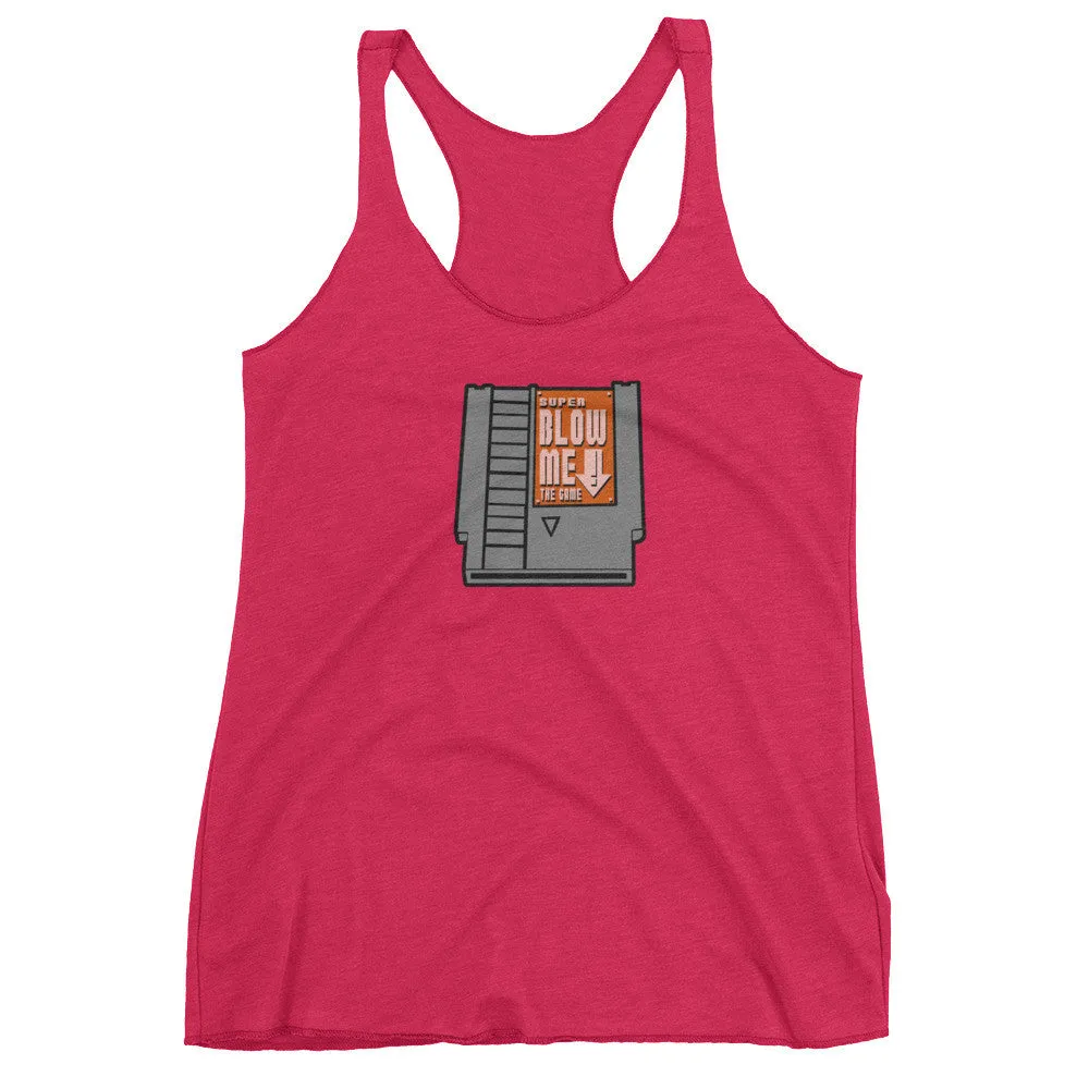 Super Blow Me Game Cartridge Racerback Tank Top