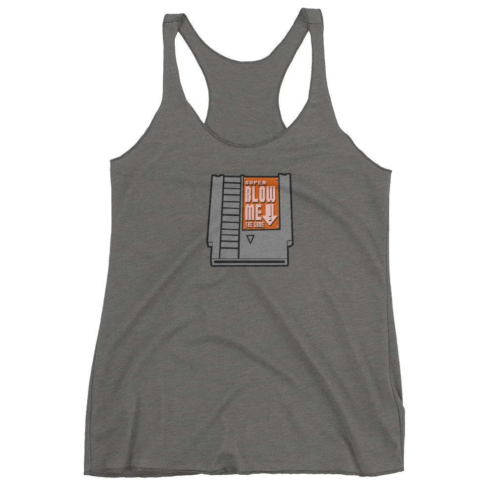 Super Blow Me Game Cartridge Racerback Tank Top