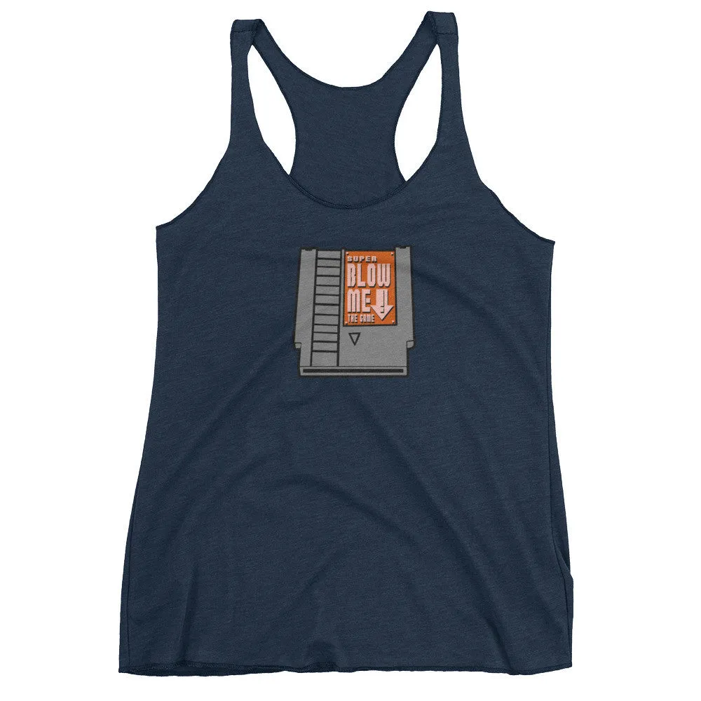Super Blow Me Game Cartridge Racerback Tank Top