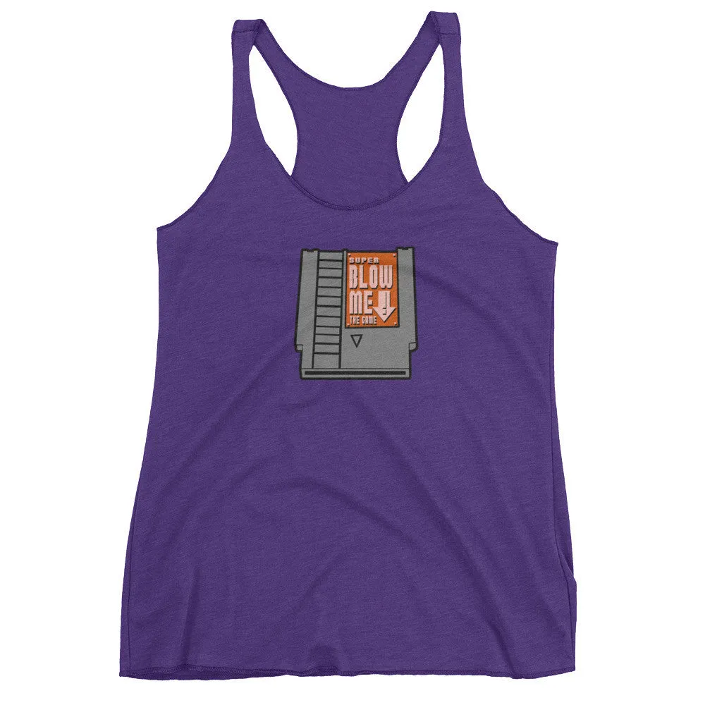 Super Blow Me Game Cartridge Racerback Tank Top