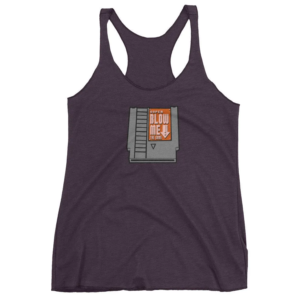 Super Blow Me Game Cartridge Racerback Tank Top