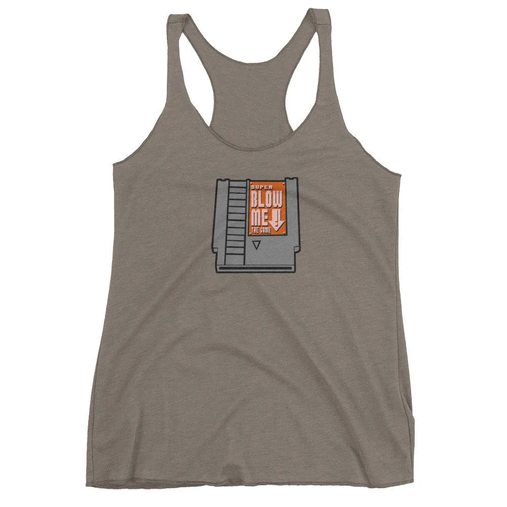 Super Blow Me Game Cartridge Racerback Tank Top