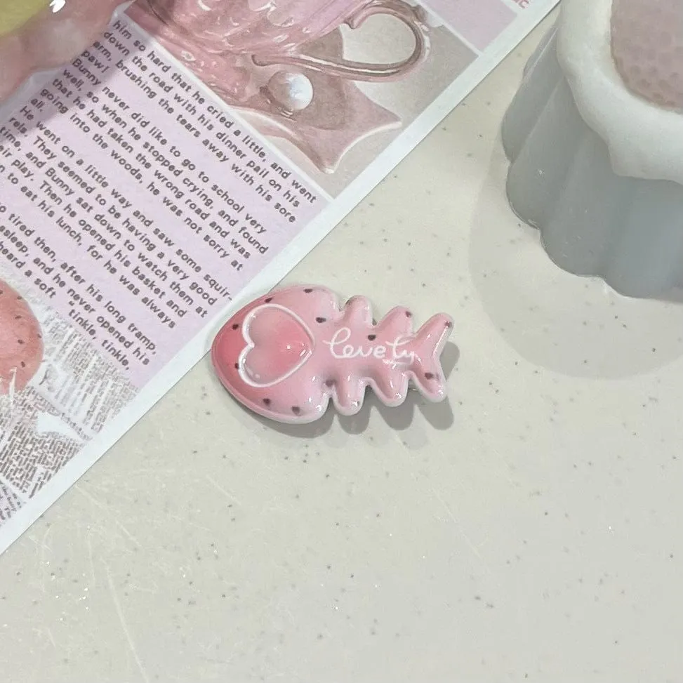 Sweet Bowknot Heart Puppy Cat Fish Resin Hair Clips