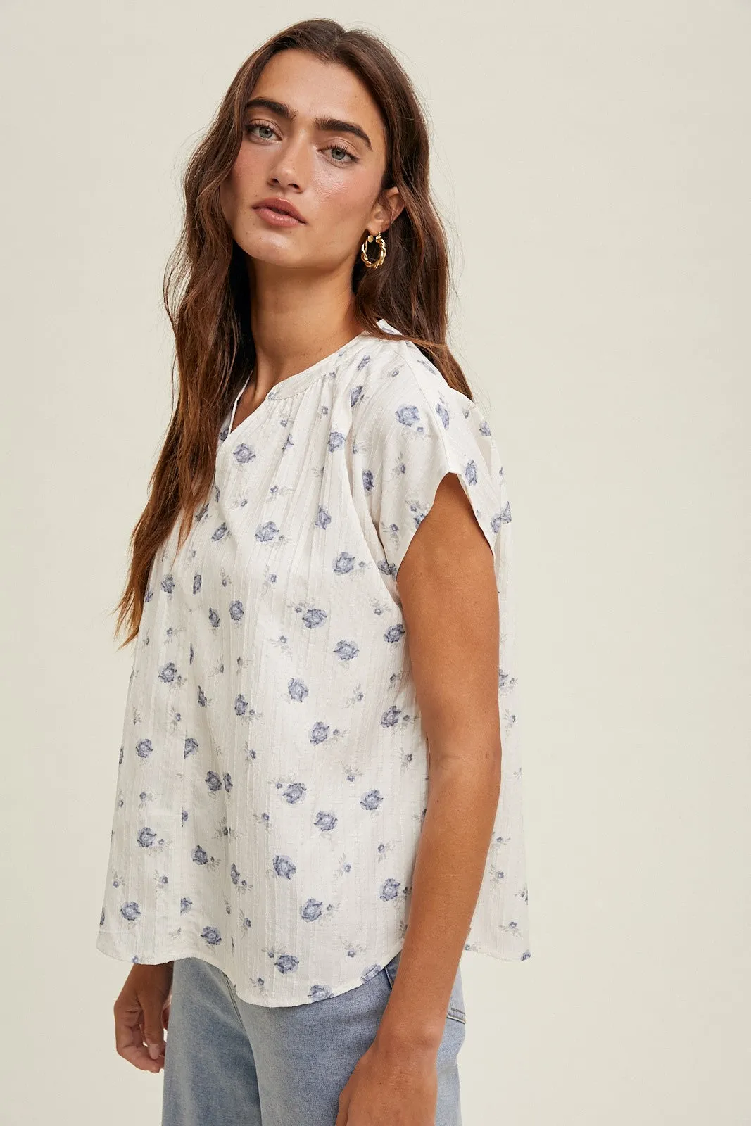 The Corrine Floral Drop Shoulder Blouse