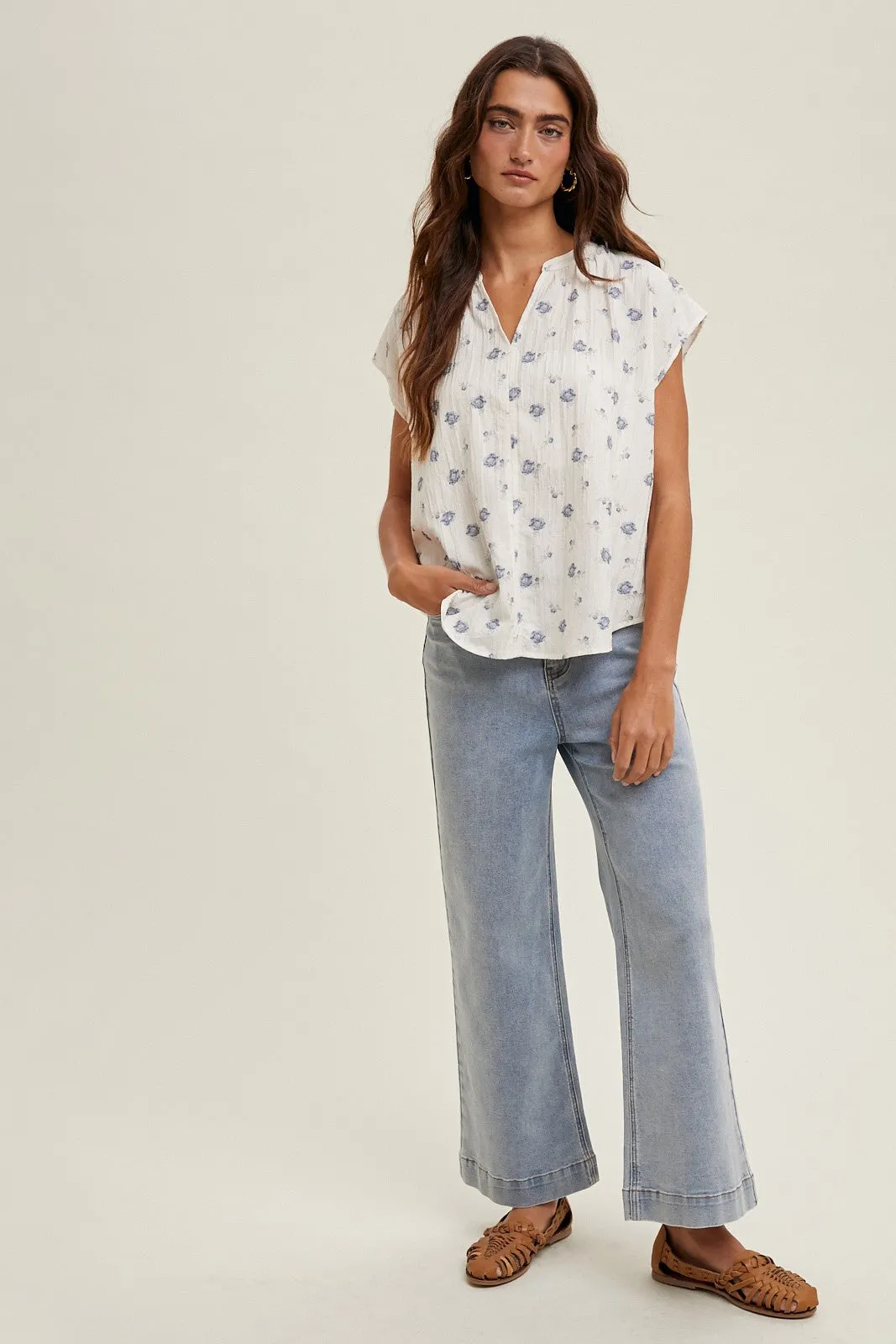 The Corrine Floral Drop Shoulder Blouse
