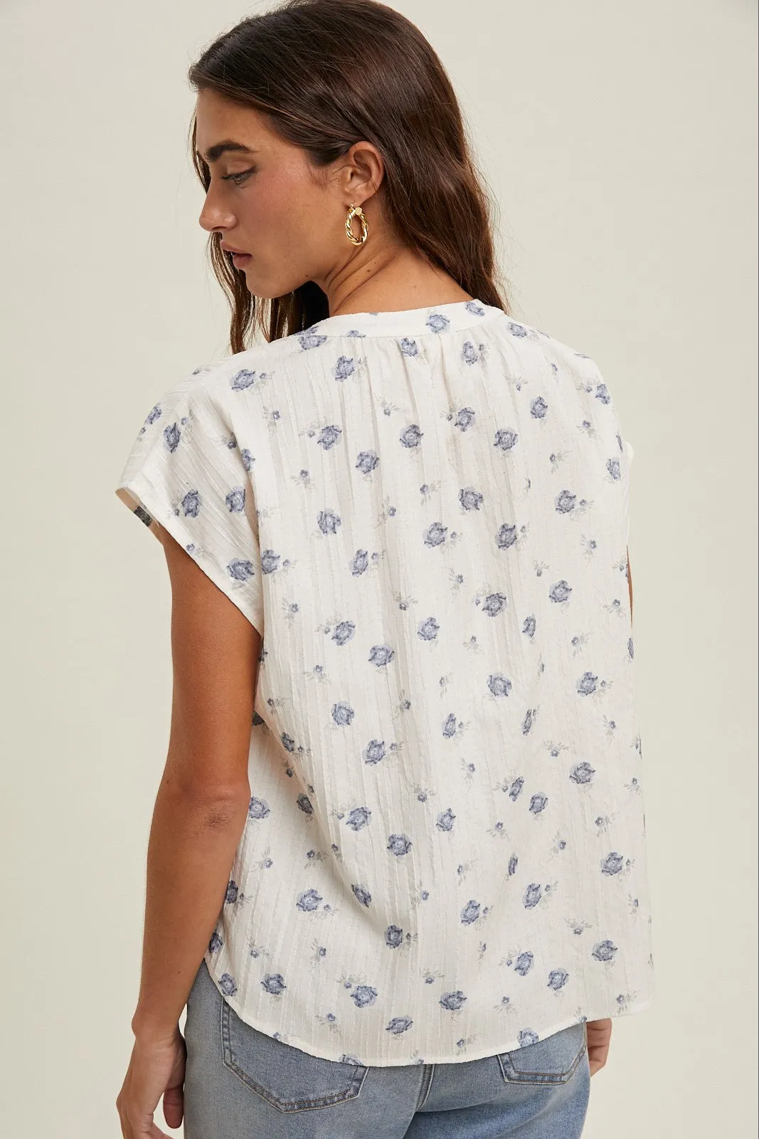 The Corrine Floral Drop Shoulder Blouse