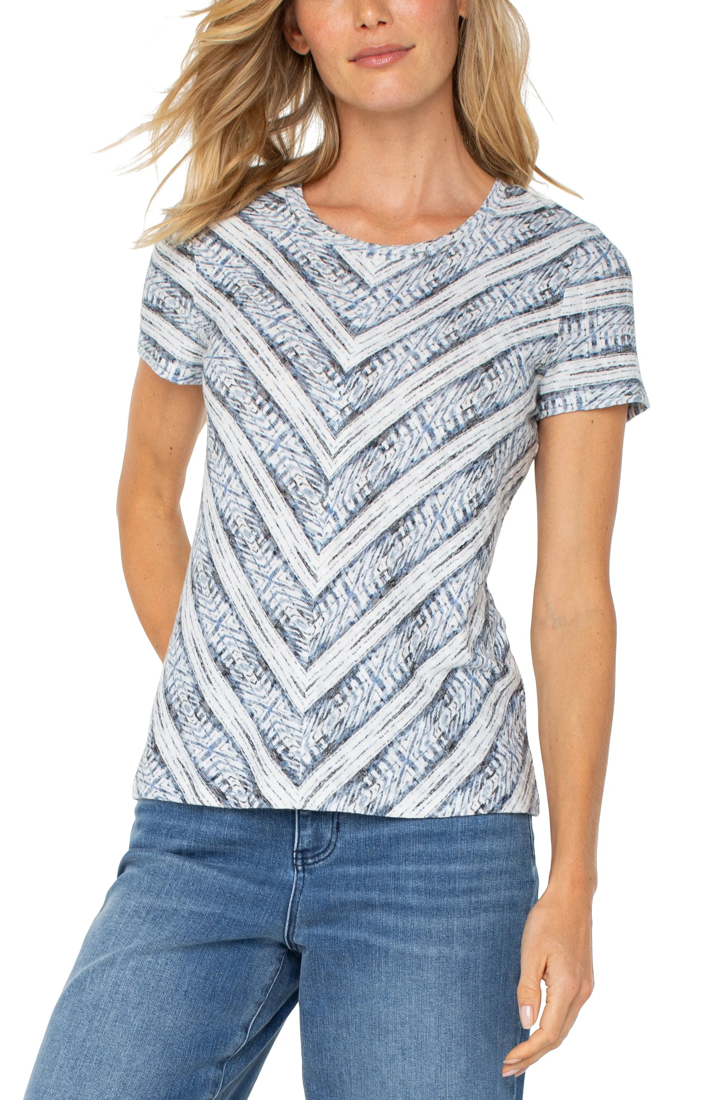 The Danae Short Sleeve Miter Front Tee