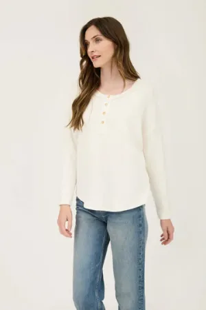 The Harmony Waffle Knit Henley Top