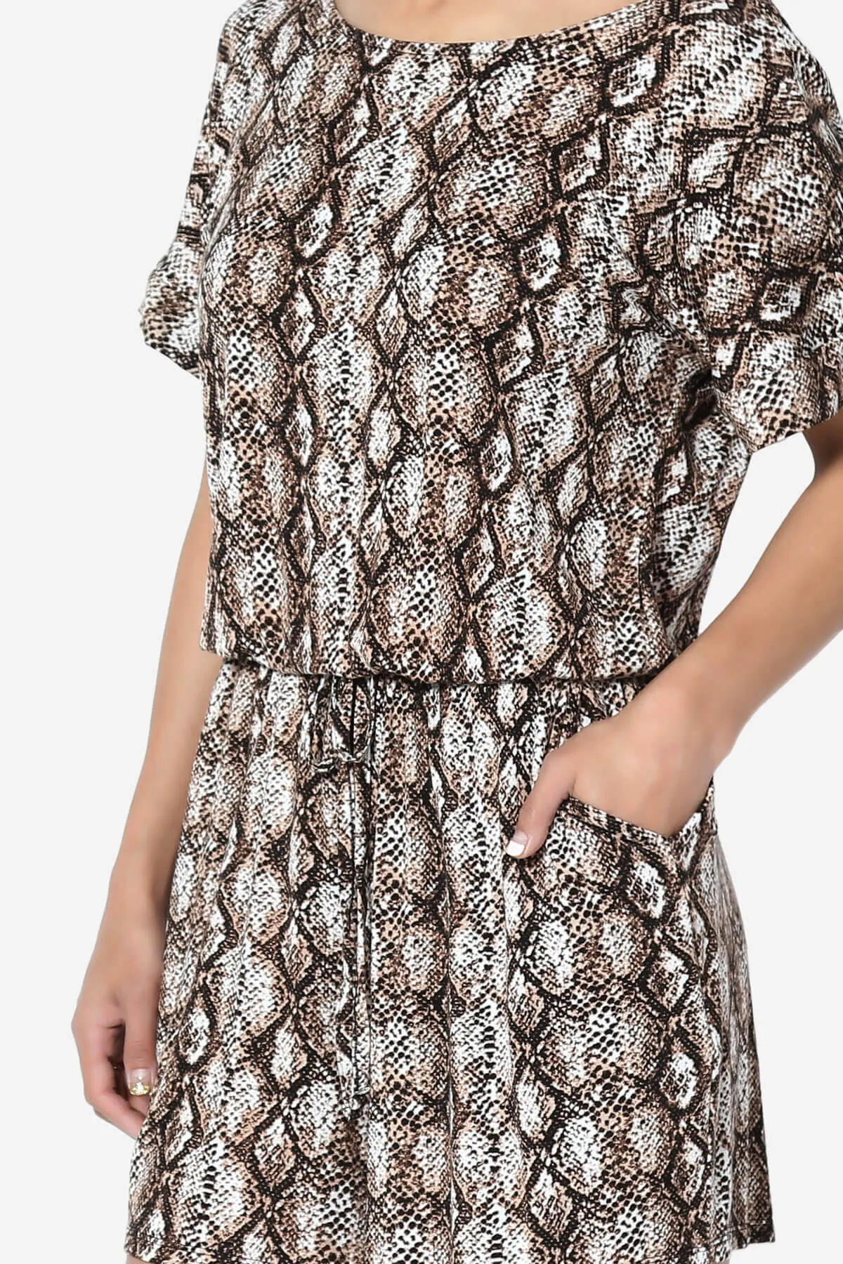 Tina Snake Skin Short Sleeve Jersey Romper