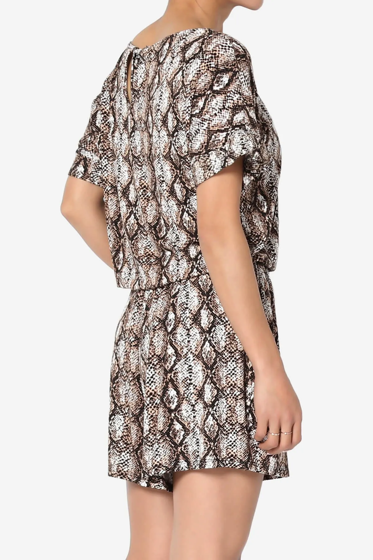 Tina Snake Skin Short Sleeve Jersey Romper