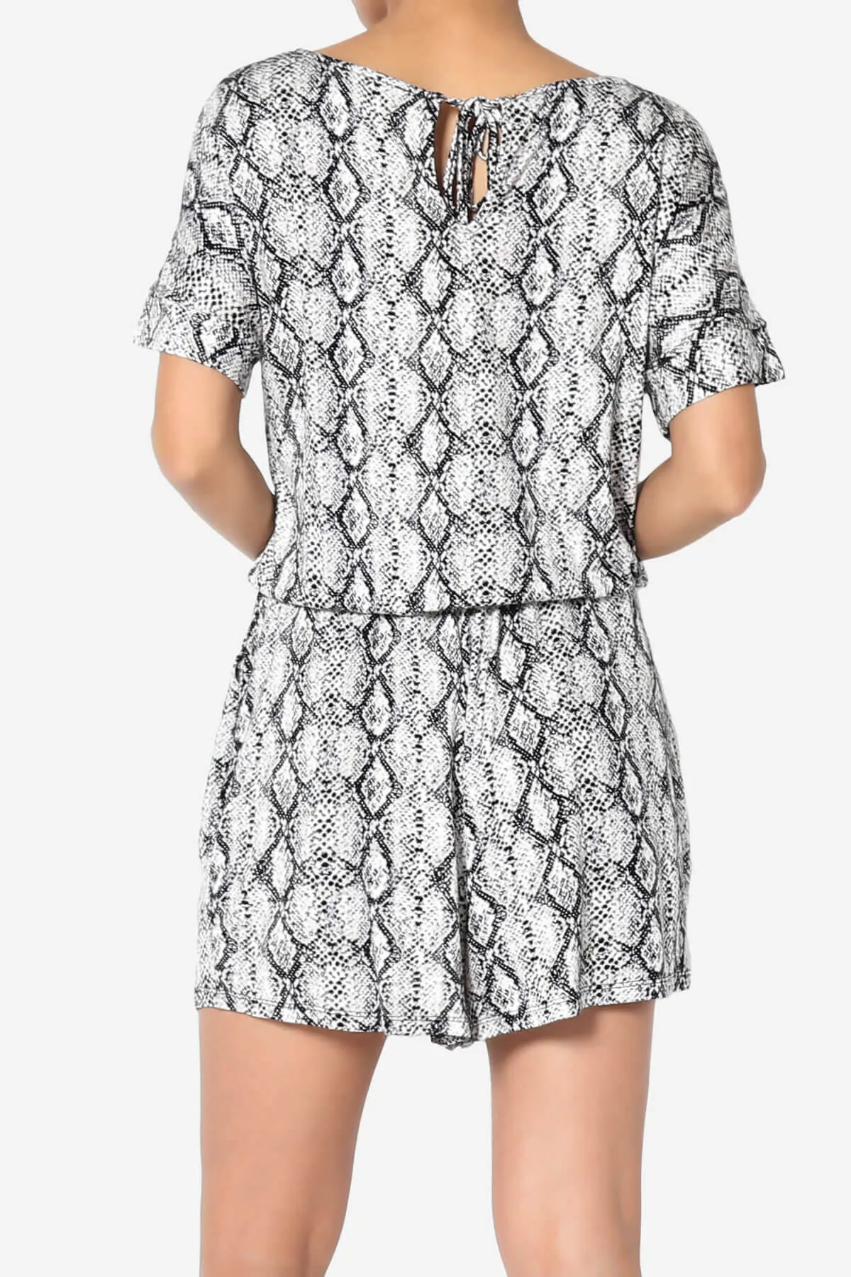 Tina Snake Skin Short Sleeve Jersey Romper