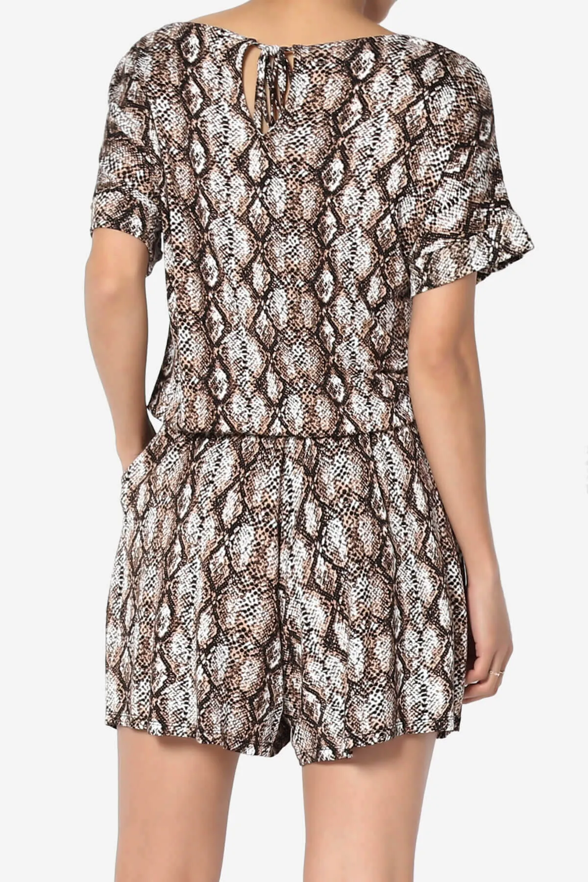 Tina Snake Skin Short Sleeve Jersey Romper