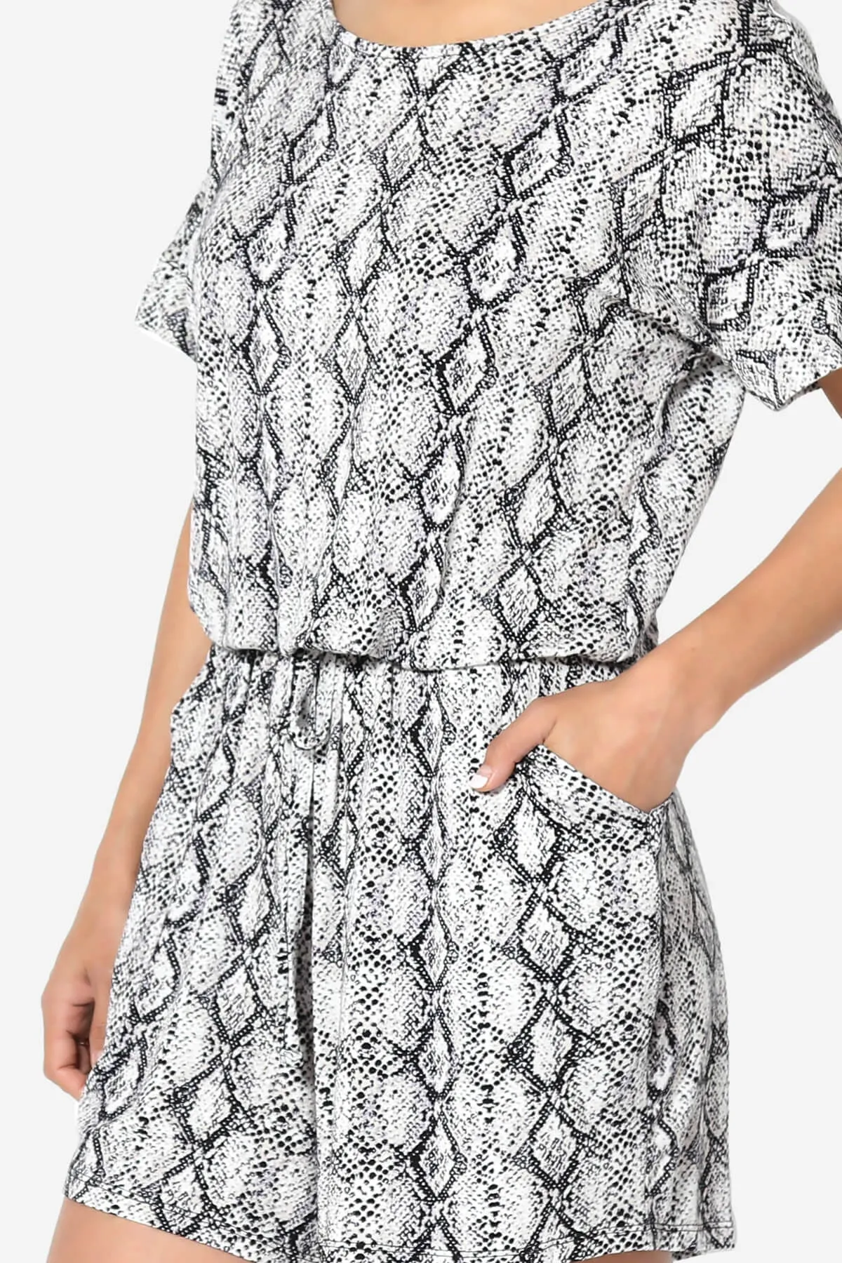 Tina Snake Skin Short Sleeve Jersey Romper