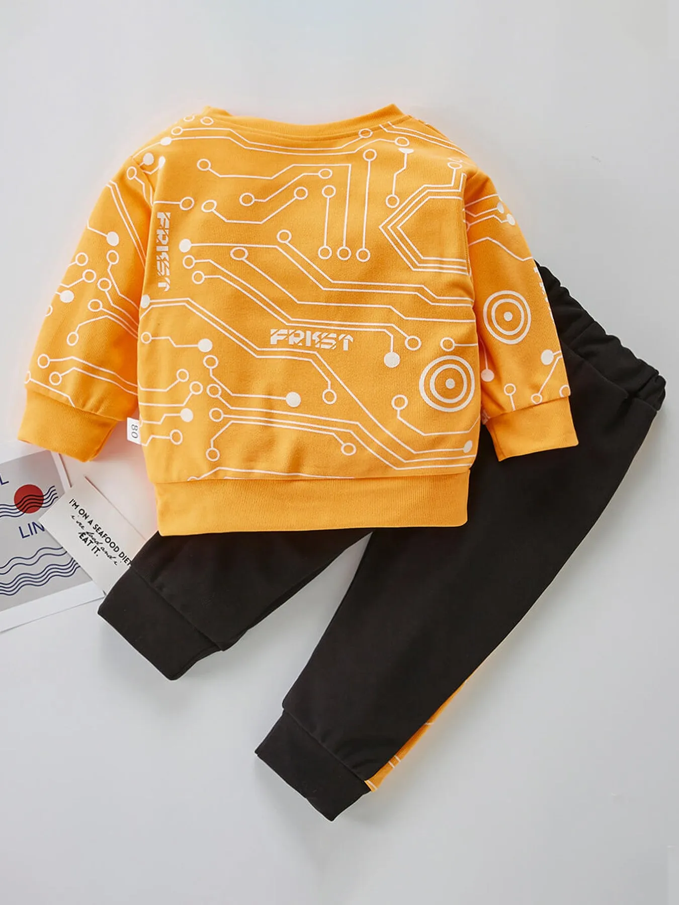 Toddler Boy Pure Cotton Letter Printed Color-block Sweater